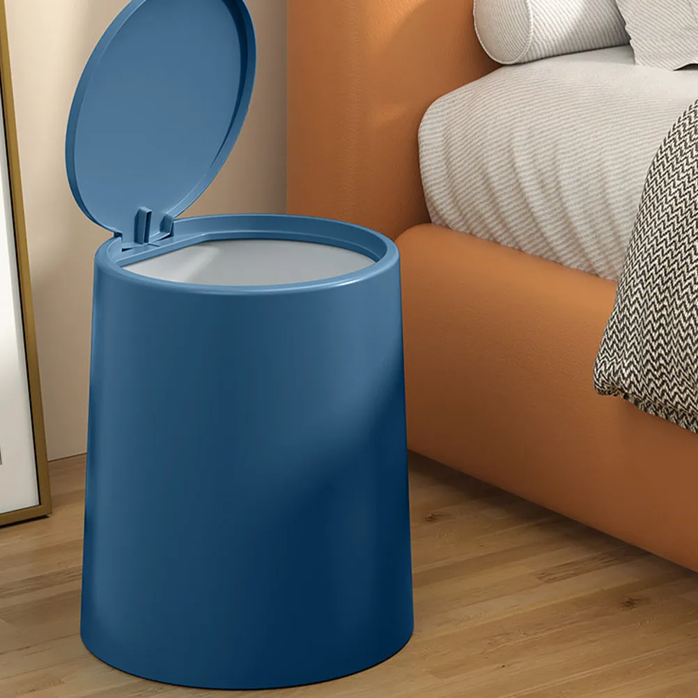 

Press Lid Trash Can Thickened Material Modern Large Opening Garbage Bin Plastic Wastebasket for Kitchen Bedroom Bathroom Office