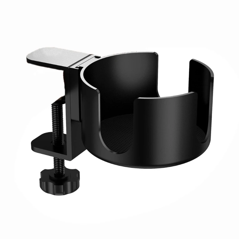 Desk Cup Holder Clip Mugs Storage Rack Adjustable Drink Mount Clip On Table AntiSpill Cup Holder for Water Flasks, Coffee Mugs