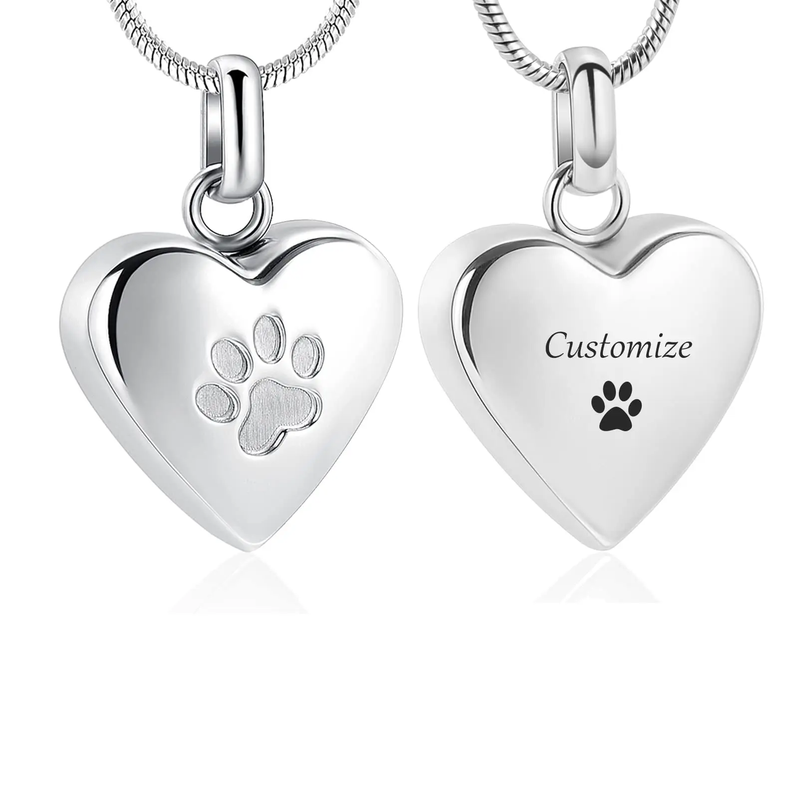 

Customized Pet Cremation Jewelry for Ashes Pendant Paw Print Pet Heart Urn Necklace Memorial Keepsake Jewelry for Pet/Dog's/Cat