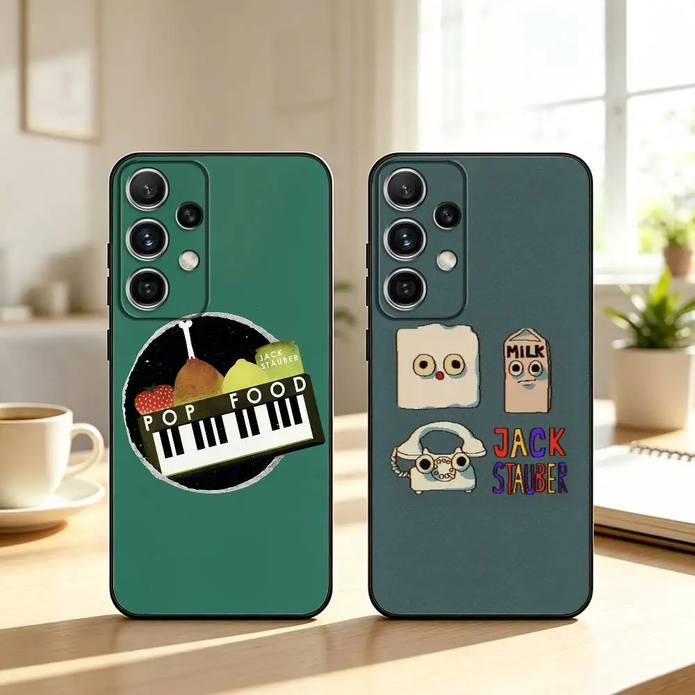 J-Jack Stauber Pop Food Phone Case For Samsung S25,S24,S21,S22,S23,S30,Ultra,S20,Plus,Fe,Note,10,9,5G Black Cover
