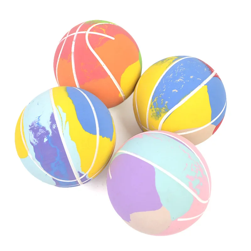 High-stretch Basketball Dazzling Multi-colour Squeeze Mini Sports Ball Toy Child Adult Anti-anxiety Decompression Bouncy Ball