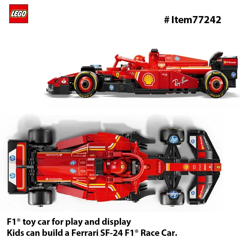 レゴ 77242 スピードチャンピオン フェラーリ SF-24 F1 レースカーおもちゃ - 子供用組み立てセット、ディスプレイ用フェラーリ F1 モデルカーキット 275 個