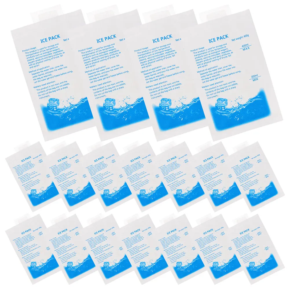 

50pcs Water Filled Ice Packs Reusable Freezer Bags for Food Shipping Travel Storage Cooler Lunch Box Gel Pack Preservation