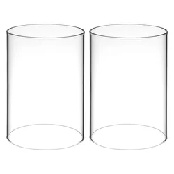 2 Pcs Glass Lampshade Holder Sleeve Classic Clear Tube Shades Supply Covers