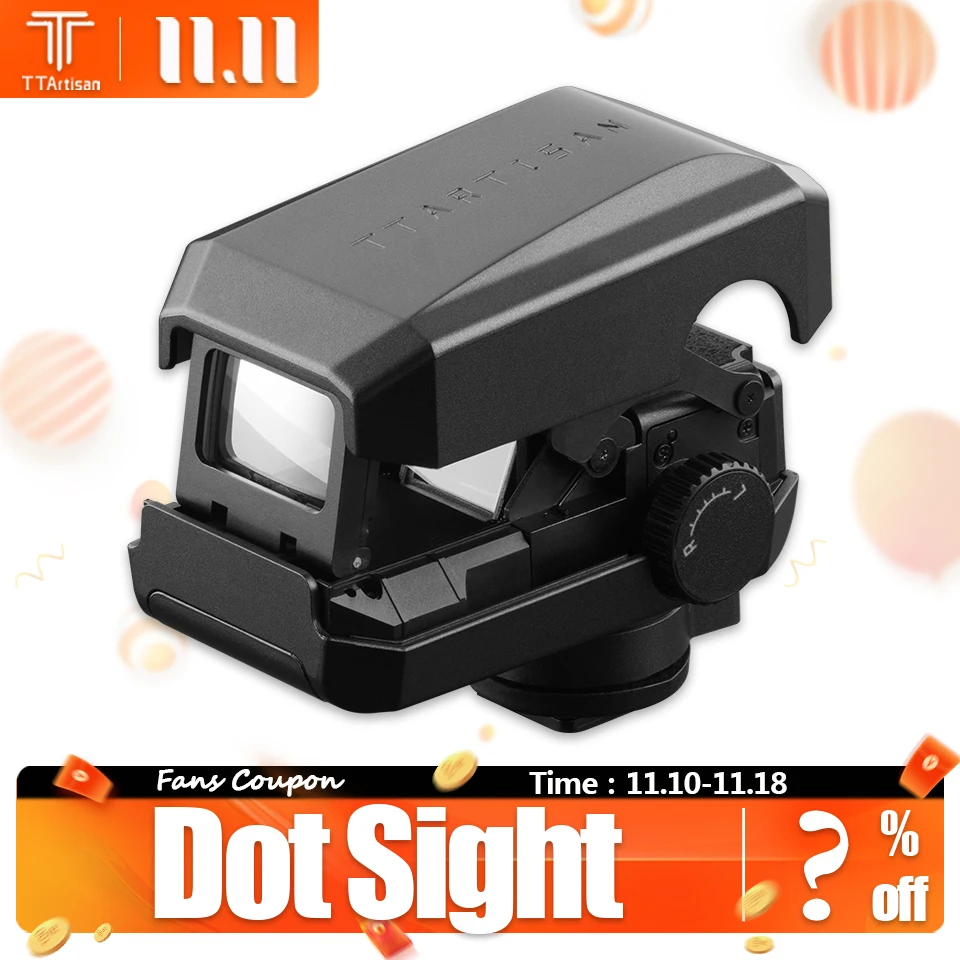 TTArtisan Dot Sight for Telephoto Lens Photography Accessories with Cold Shoe Mount Locking Design without Battery Weight 73g