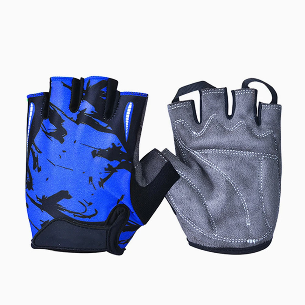 

Shockproof Half Finger Gloves Kids Size L Blue Totem Breathable Anti-Skid Stretch Design for Cycling Riding Climbing Sports