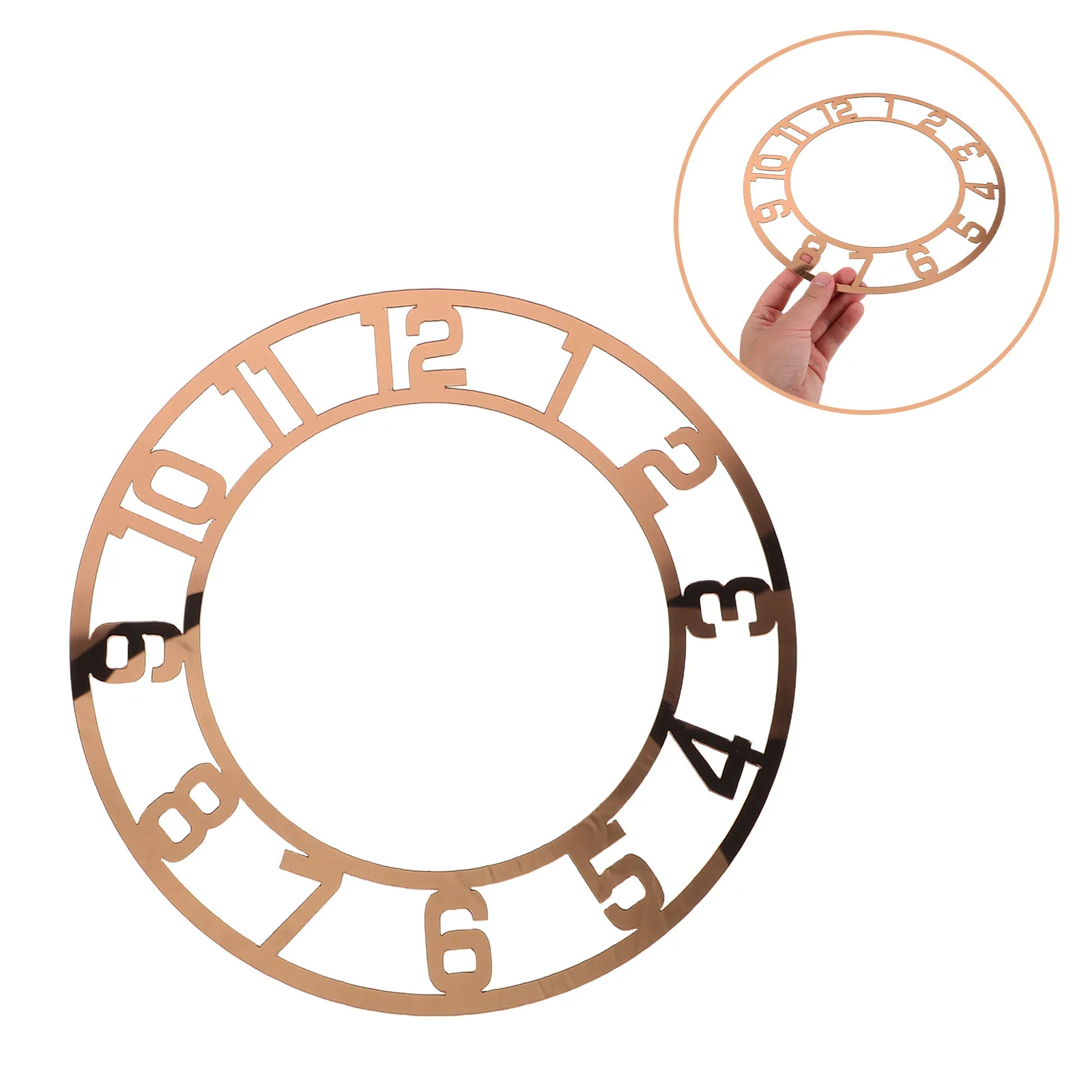 

2Pcs Wall Clock Face Acrylic Mirror Round Modern Design Arab Numerals DIY Dial for Resin Craft Accessories Clock Making Panels