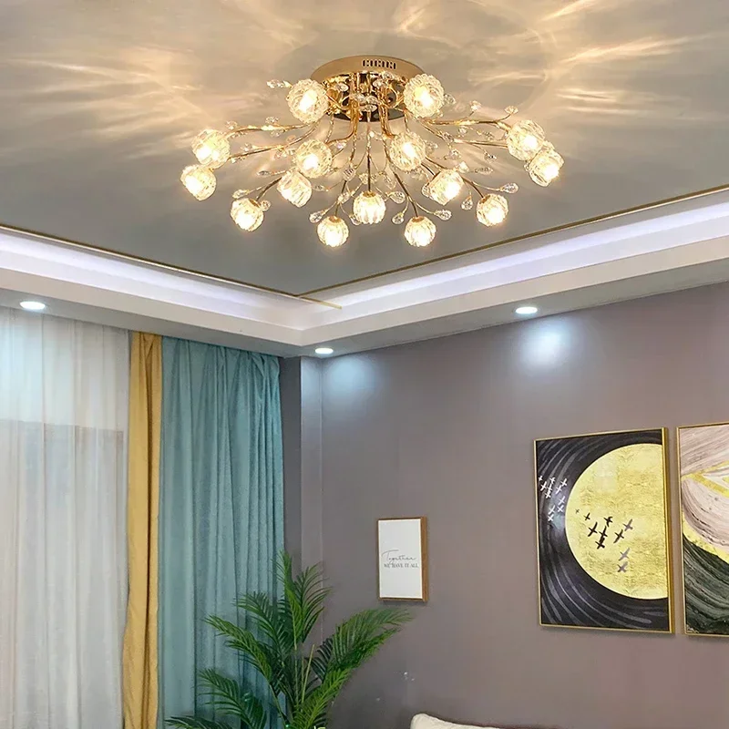 NIU الحديثة LED كريستال الثريا غرفة المعيشة غرفة نوم المطبخ إضاءة داخلية G9 لمبة مصباح السقف اللامع مبيعات المصنع مباشرة