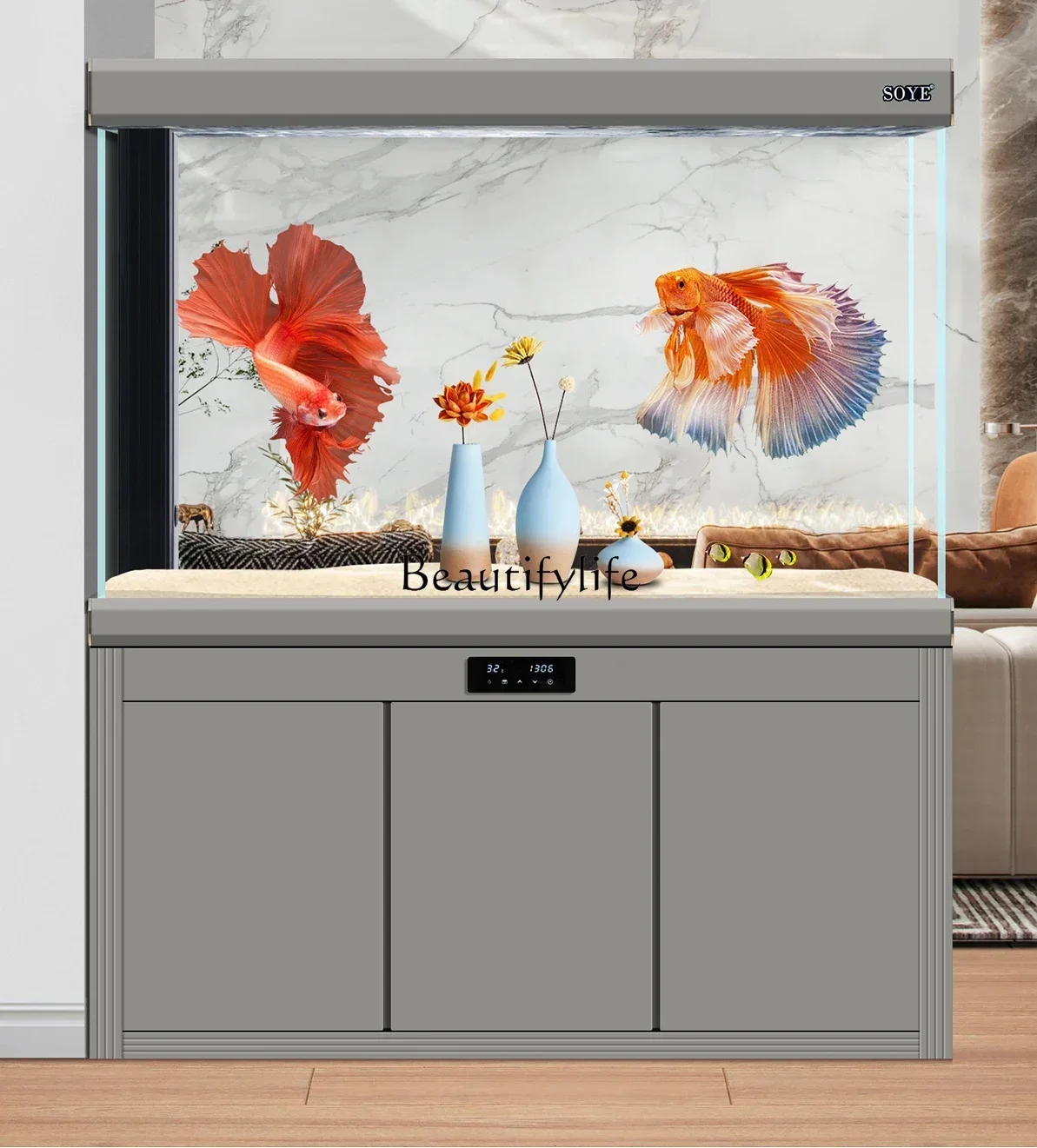 

LD33Super White Fish Tank Aquarium Large Screen Intelligent Ecological Floor Bottom Filter Partition
