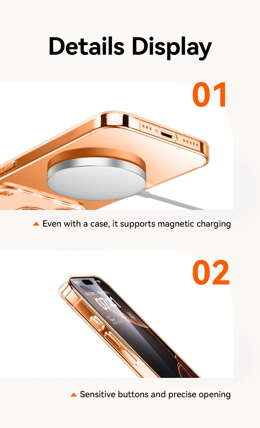 Joyroom für iPhone 18 17 16 Pro Max Hülle mit Linsenschutz, Anti-Gelb-Hülle für iPhone 18 17 Pro Max, transparente stoßfeste Abdeckung – Detail 7