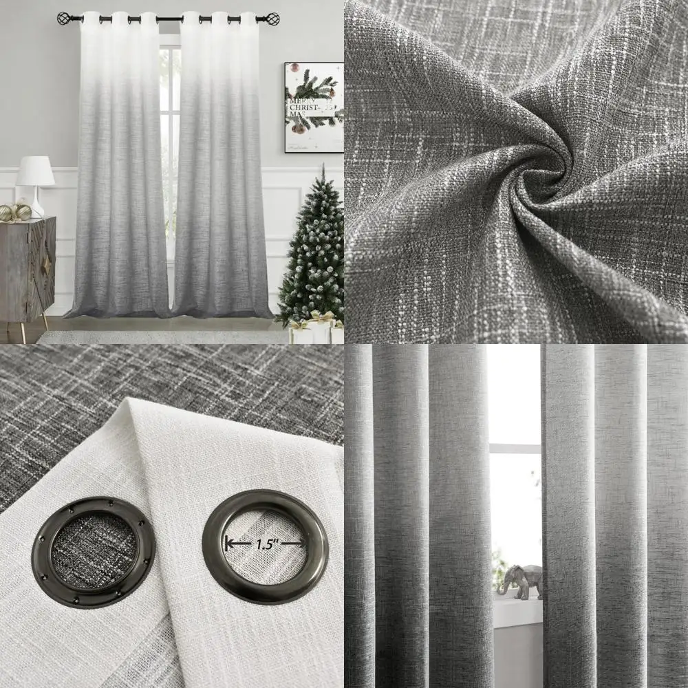 

Оконные шторы Ombre из смеси льна с градиентным принтом для гостиной и спальни