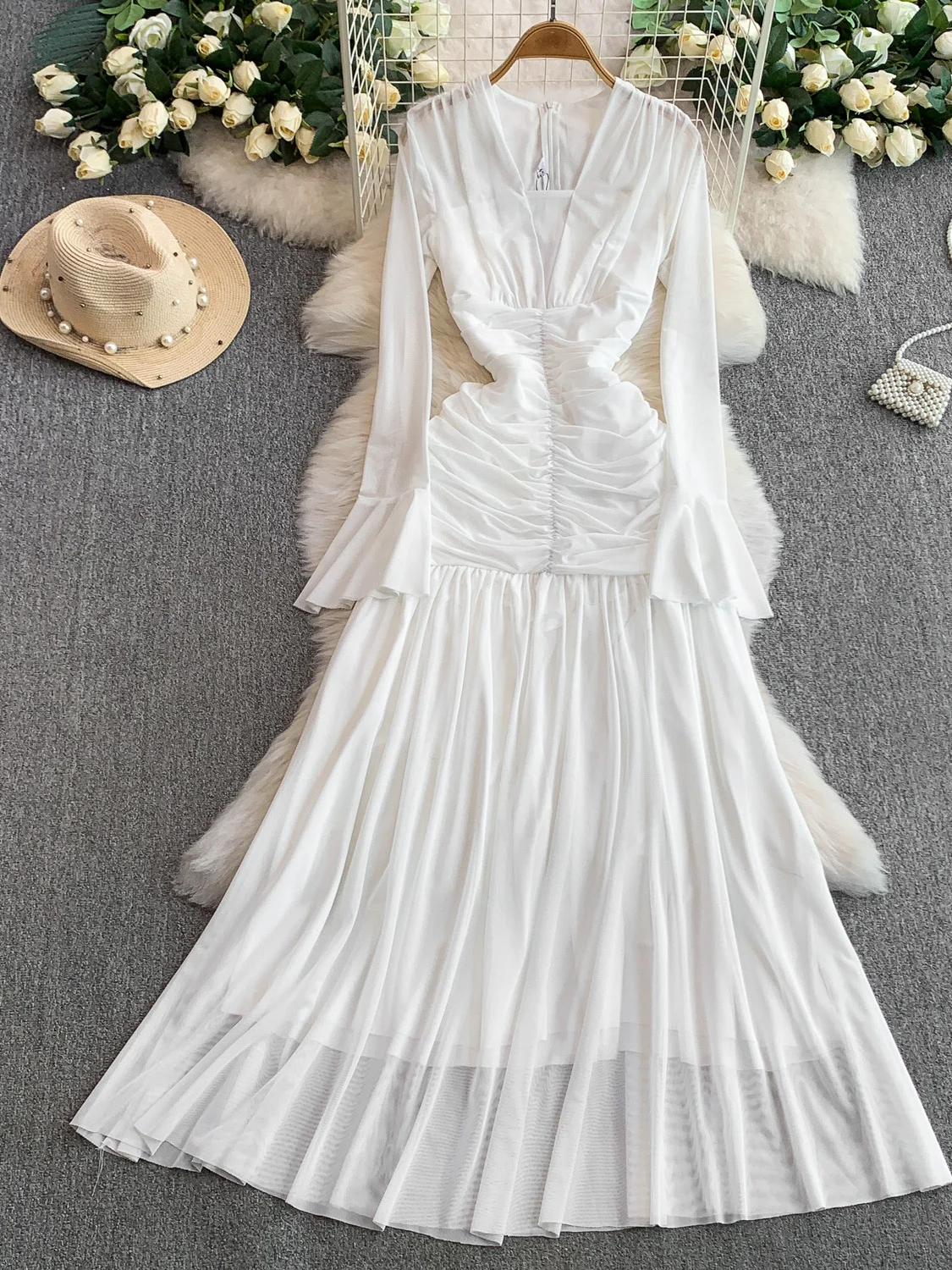 تنورة نسائية مثيرة من V-Ne Bell Sve طويلة Dr للخريف من الشاش الشبكي على شكل حرف a بخصر عالٍ بقصة ضيقة على شكل حرف A دكتور صديقة للبشرة...