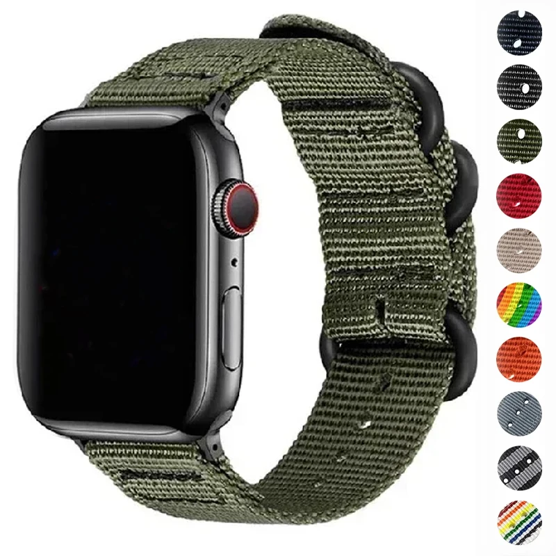 Nylon Strap For Apple Watch 9 8 45mm 44mm 49mm Nand for i Watch9 8 7 6 5 4 SE 3 2 1 for Apple Watch Bracelet Womem Men Bands