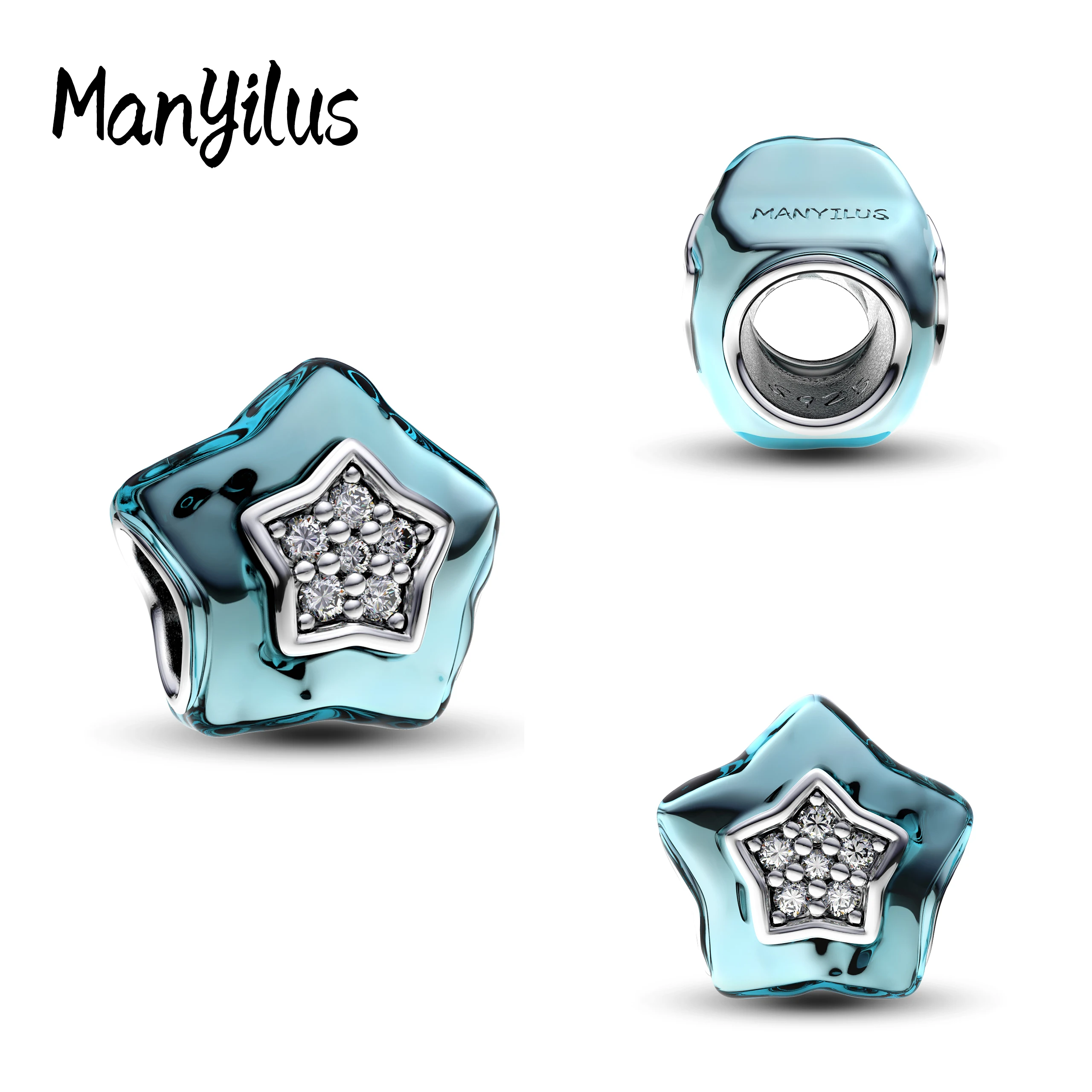 

Manyilus 2025 New Star Charms S925 Sterling Silver Stitch Beads For Original Bracelet Charm 925 Silver DIY Necklaces Jewelry