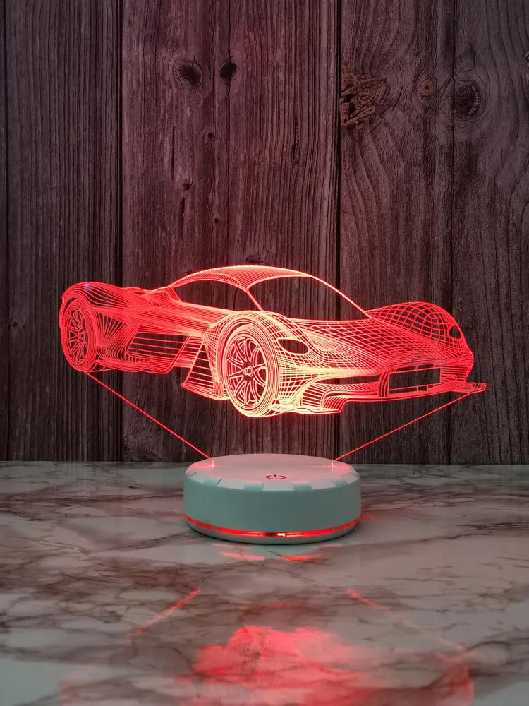 

Sports car colorful night light bedroom bedside lamp computer desktop decoration desk bar e-sports room