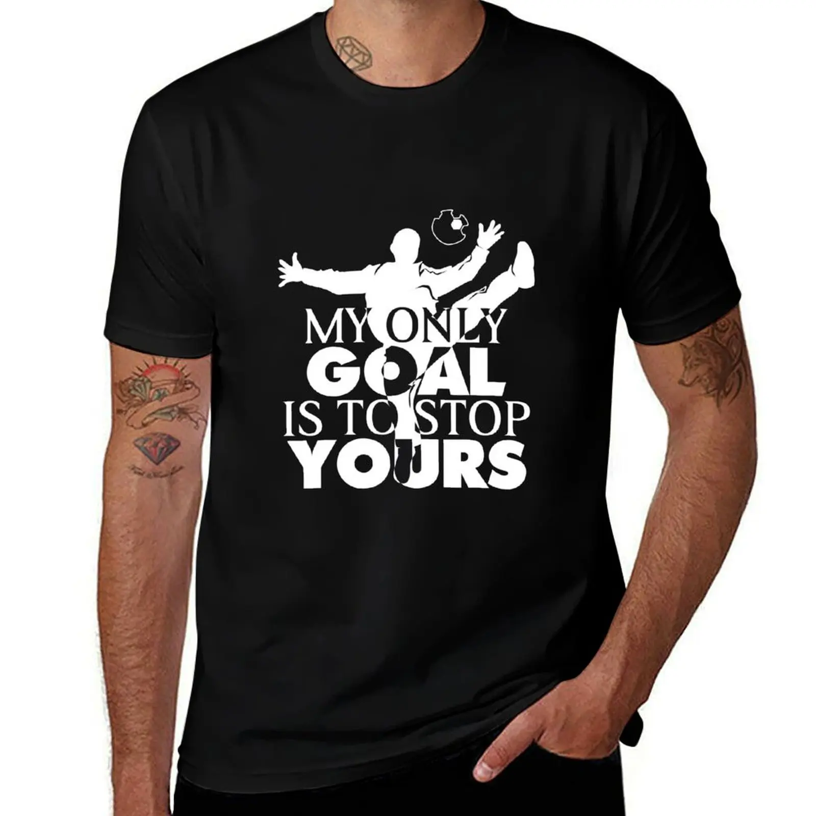 My Goal Is To Stop Yours Handball Goalie H&ball Goalkeeper Handball Lover T-Shirt Big and Tall Solid Color T-Shirt