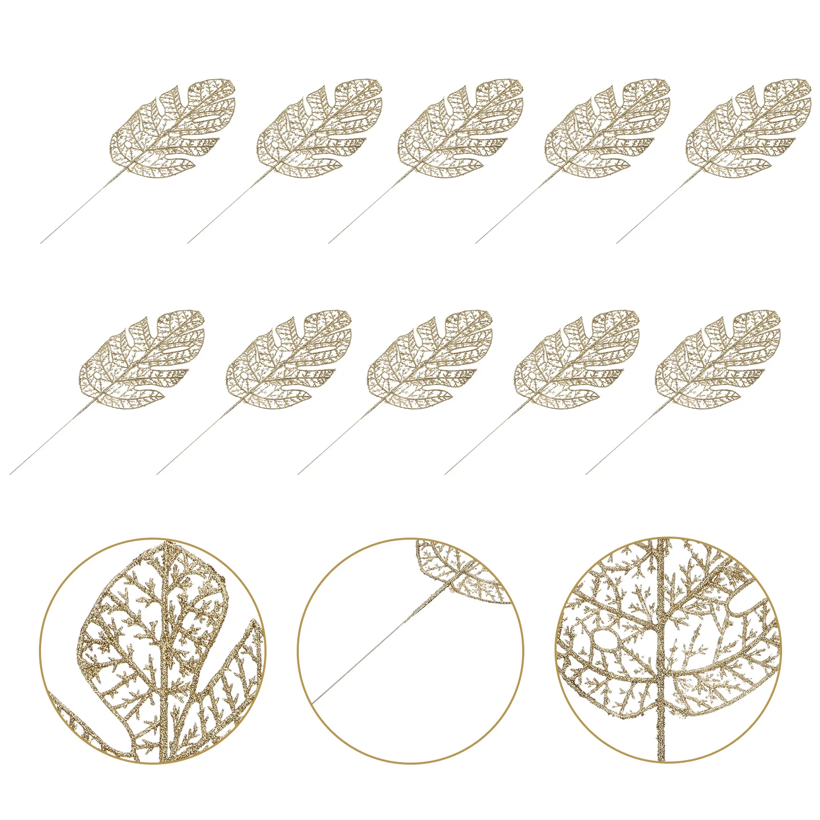 

10pcs Lifelike Monstera Leaf Decor Premium Artificial Leaves For Christmas Diy Wreath Garland Party Home Decoration Simulation