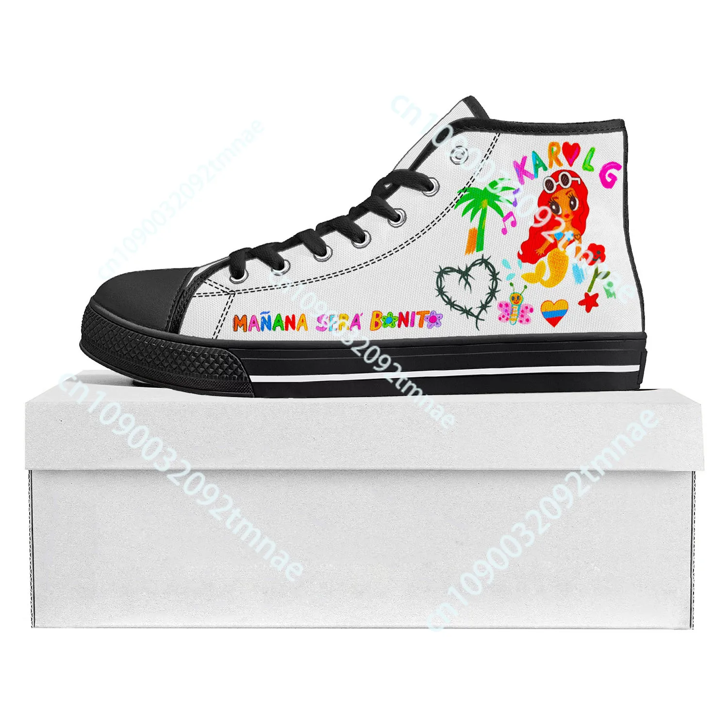 

Mañana Será Bonito Karol G High Top High Quality Sneakers Mens Womens Teenager Canvas Sneaker Casual Couple Shoes Custom Shoe