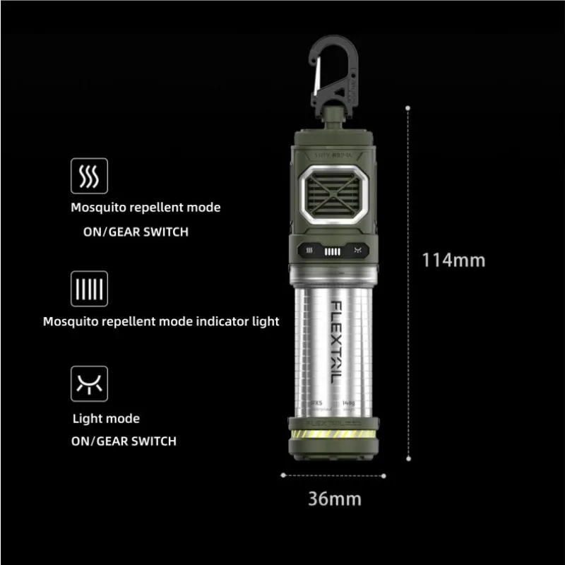 FLEXTAILGEAR Tiny Repel Outdoor Portable Mosquito Repellent Lamp IPX5 Ultralight Waterproof Mini Electric Camping Fishing Tools