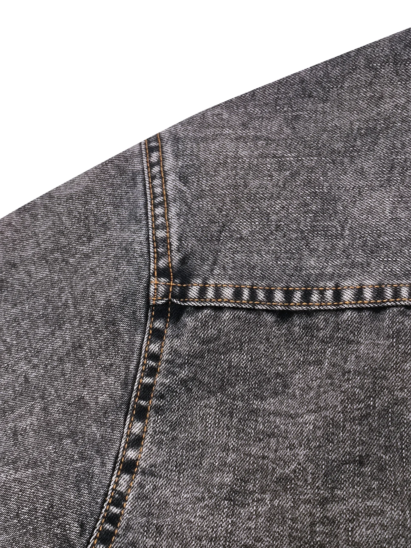 Spring and Autumn Men's Denim Shirt, Vintage Distressed Grey-Tone Denim Shirt, Western Style Pointed Collar with Double Patch Pockets, Hand-Washed Distressed Casual Workwear Long-Sleeve Top, Outerwear or Innerwear for Fall, view 5