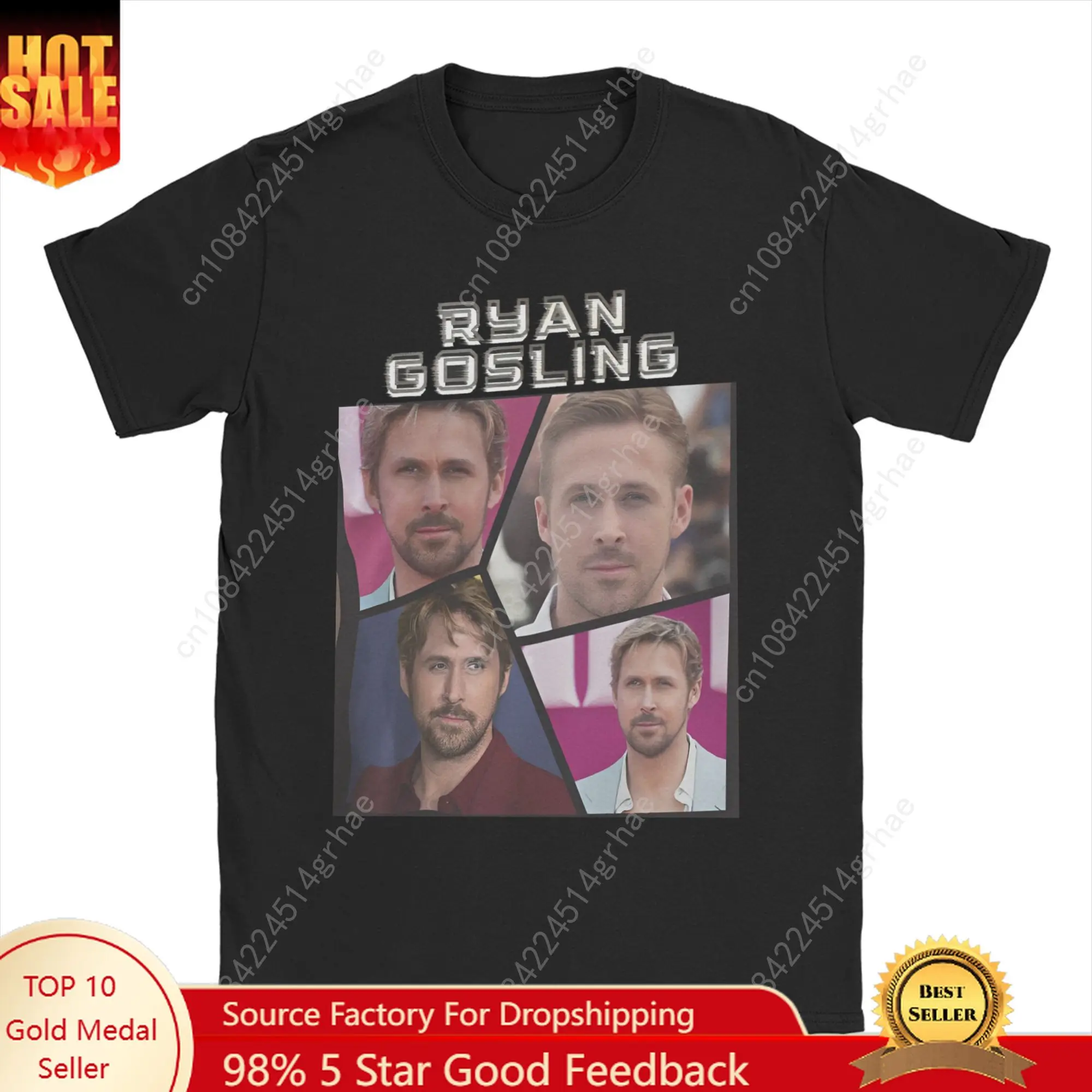 

Ryan Gosling T Shirts Men 100% Cotton Novelty T-Shirt Crewneck Fashion Tees Short Sleeve Clothes Plus Size
