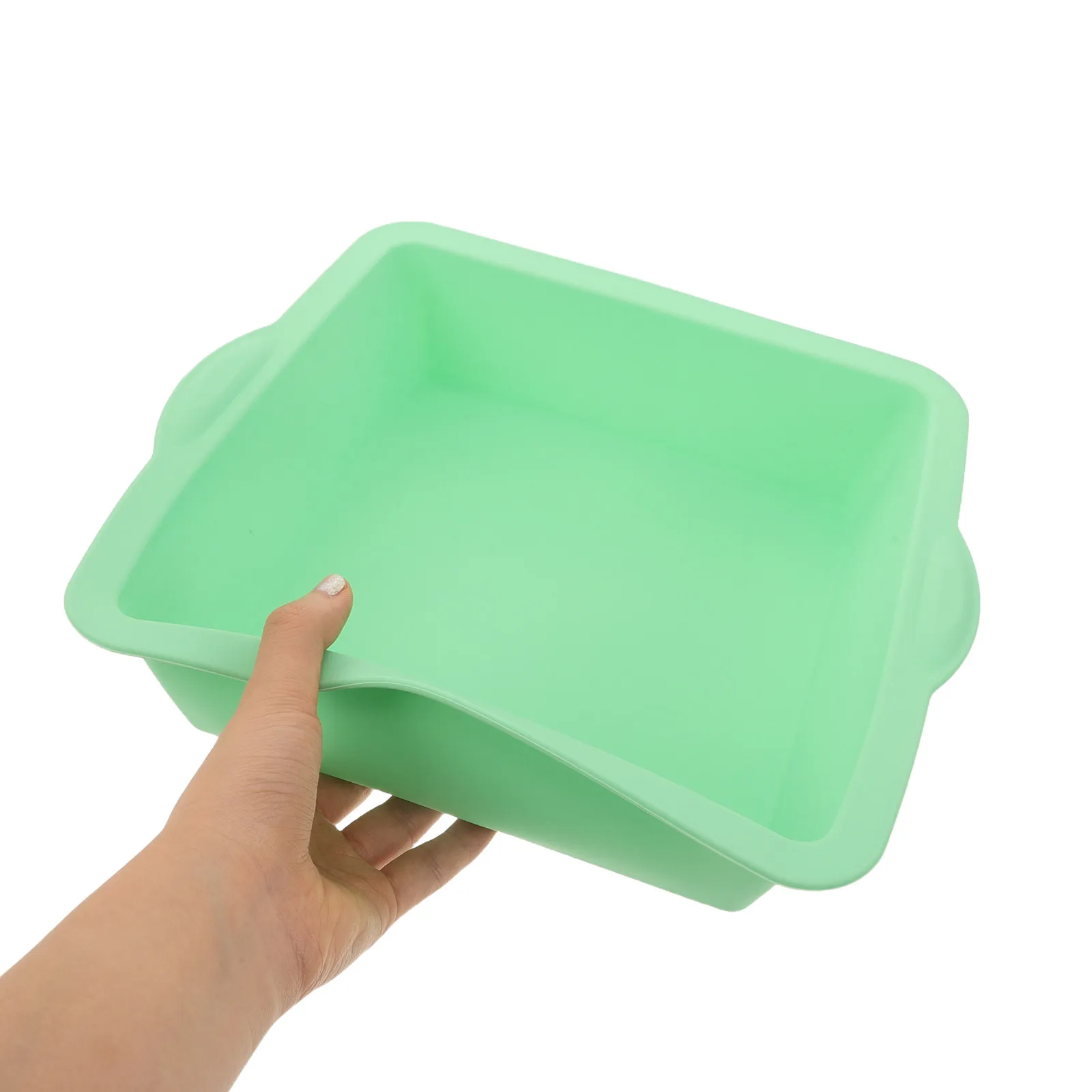 4Pcs Silicone Bakeware Molds Nonstick Heat Resistant Bread Cake Loaf Pan Square Baking Tray for Oven Bake Bread Tin