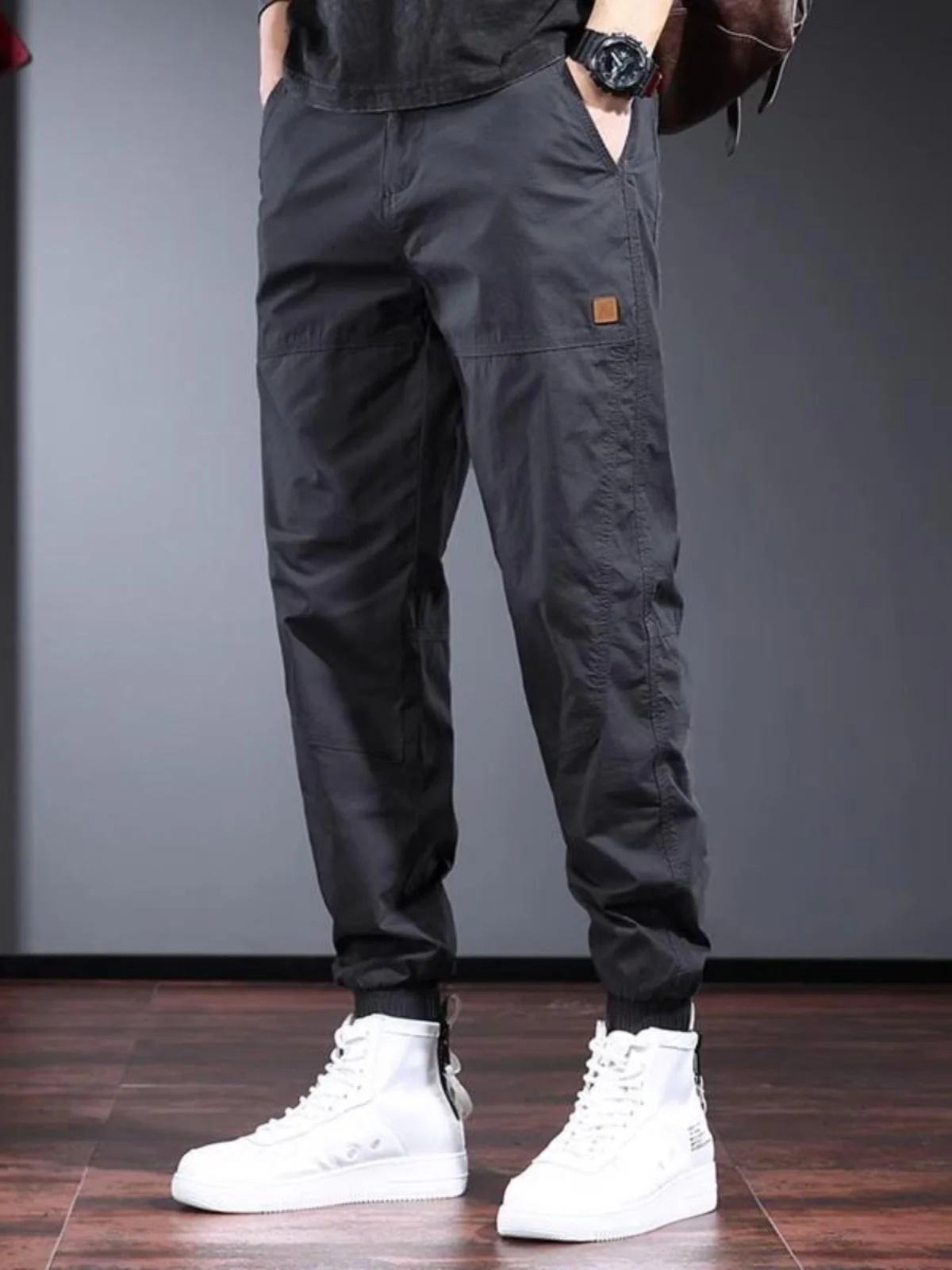 

Retro American Work Pants Men's Autumn Winter Loose Straight Leg Fce Lined Casual Trousers Faionable Youthful Sle