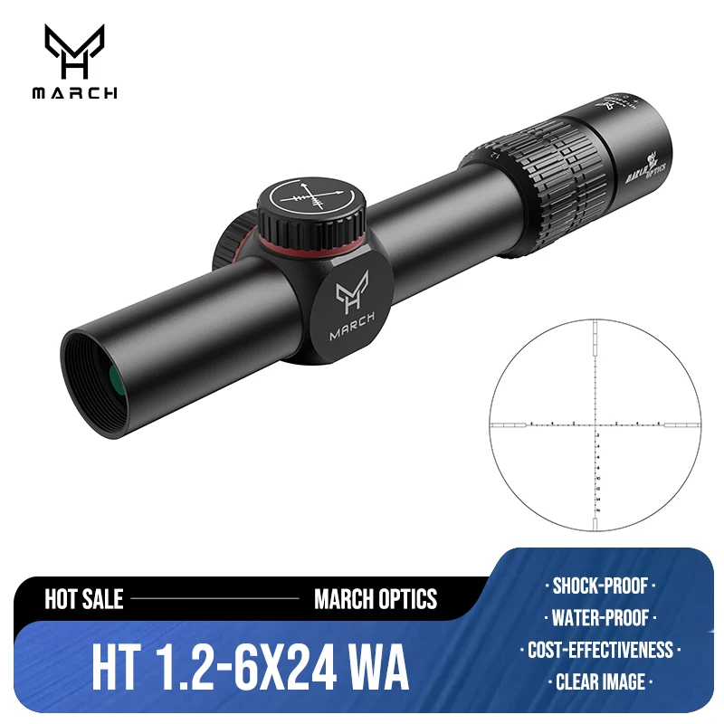 MARCH HT1.2-6X24WA Hunting Optical Sight Air Rifle Scope Compact Riflescope Tactical PCP Gun Aimsight Airsoft Luneta AR 15