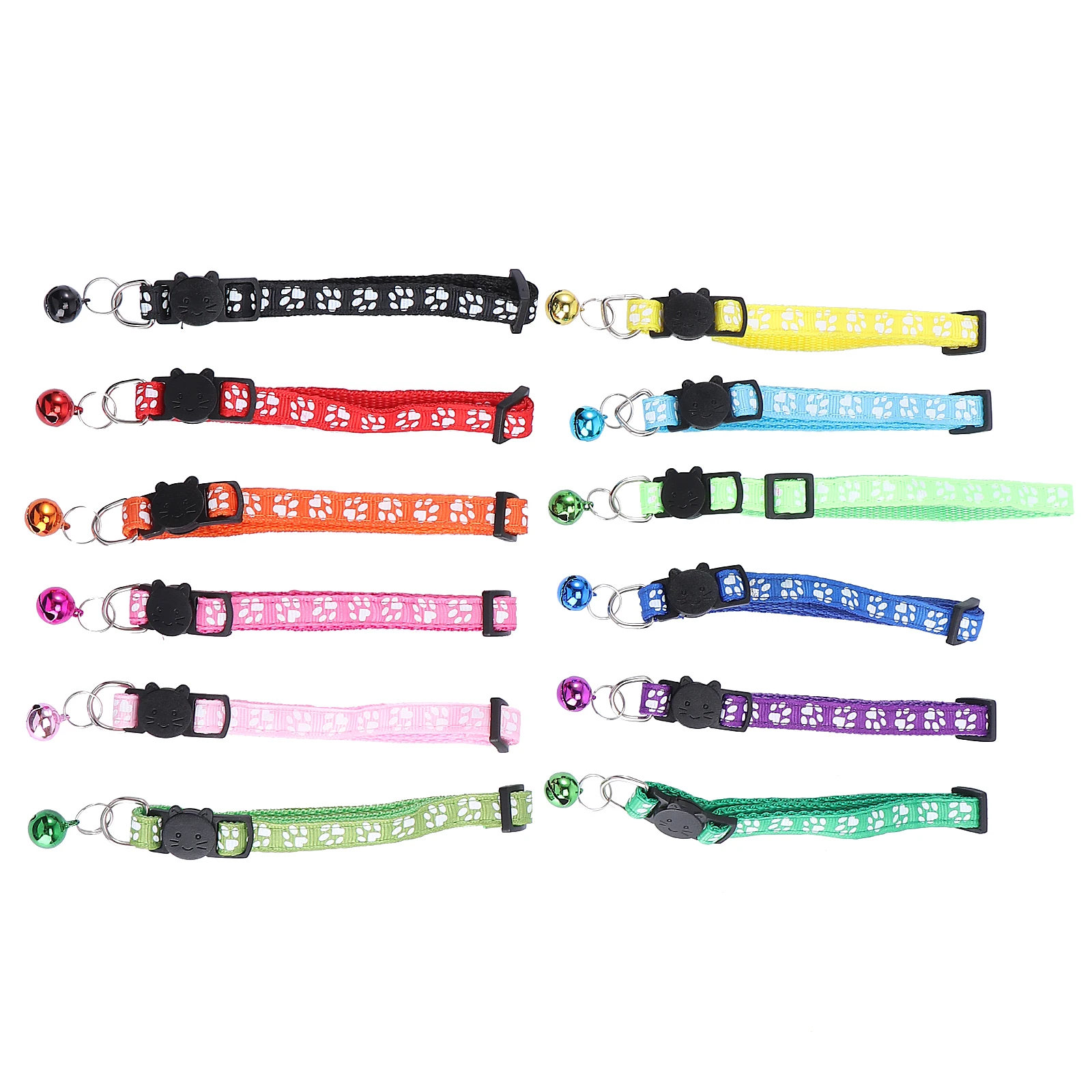 

12 Pcs Adjustable Cat Bell Collar Decorative Pet Necklace Iron Supplies Lovely Neckb Pet Accessories Breathing