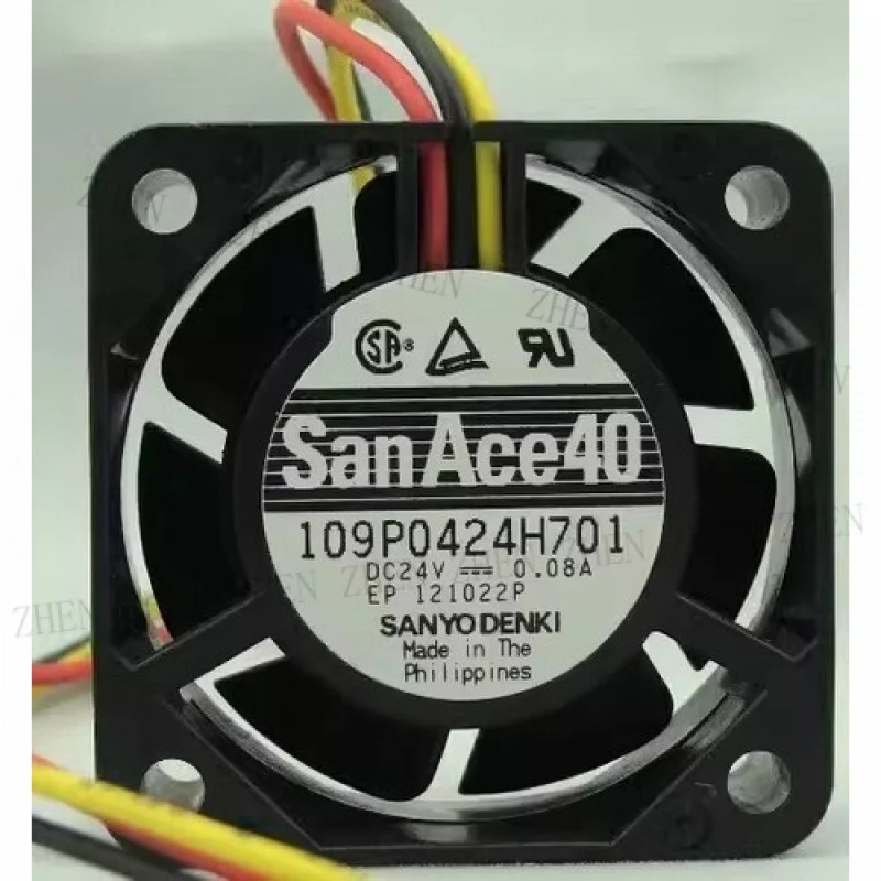 Y ДЛЯ Sanyo 109P0424H701 DC24V 0,08A 40*40*15 мм трехпроводной двухшаровой охлаждающий вентилятор