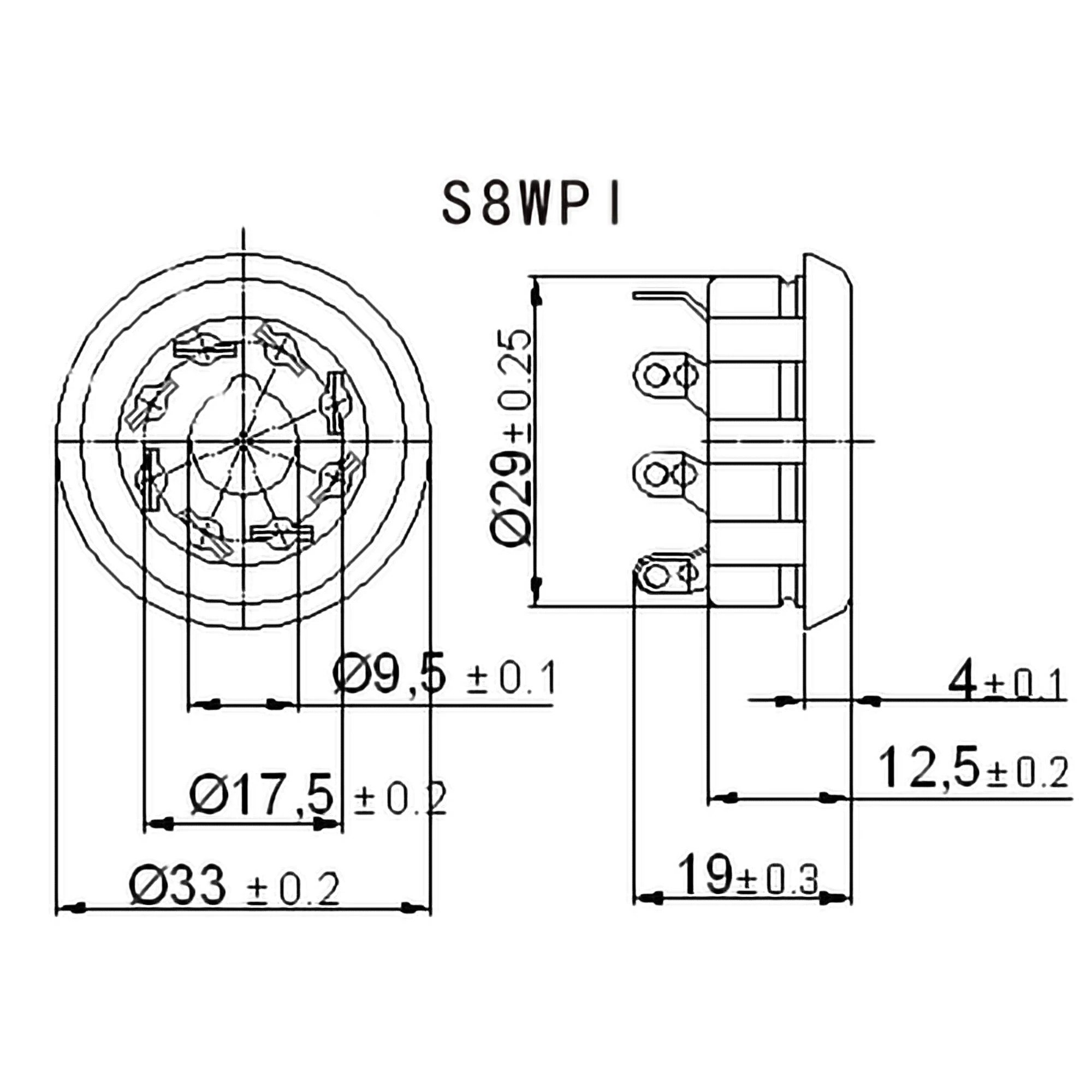 Bakelite 8PIN Tube Socket S8WPI Electron Valve Base For EL34 GZ34 KT66 KT88 6550 6CA7 6SL7 6SN7 6V6 6L6 Vacuum Tube Amplifier