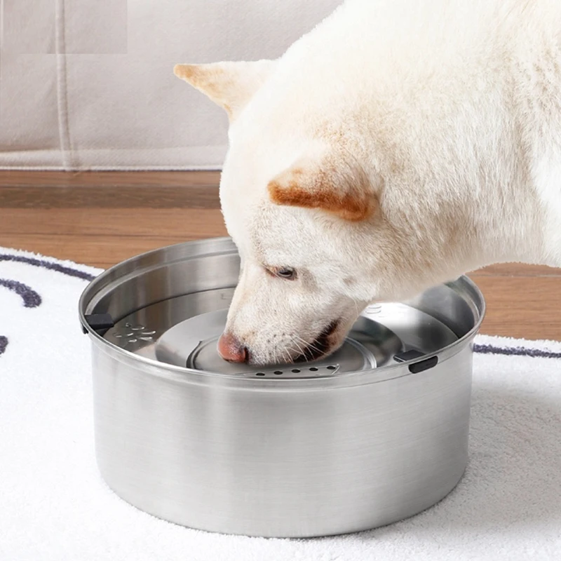 Pet Drinking Fountain, Anti-Spill and Splash Dog Drinking Fountain, Non-Slip Dog and Cat Pet Feeding Water Bowl-DTB1