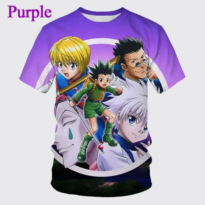 ثلاثية الأبعاد طباعة أنيمي هنتر X هنتر Harajuku الشارع الشهير للجنسين تي شيرت الصيف موضة الرجال قصيرة الأكمام تي شيرت عادية الاطفال بلايز #2