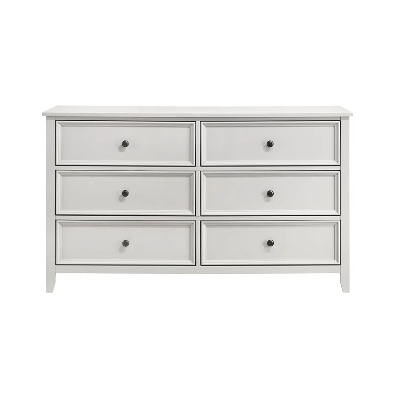 

Modern Farmhouse White 6-Drawer Bedroom Dresser Storage Furniture