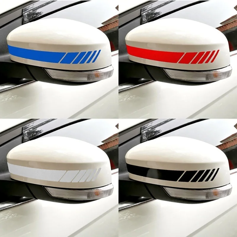 2pcs Rear View Mirror Stickers Car Styling PET Car Sticker Rearview Mirror Side Decal Stripe Car Accessries Car Stickers