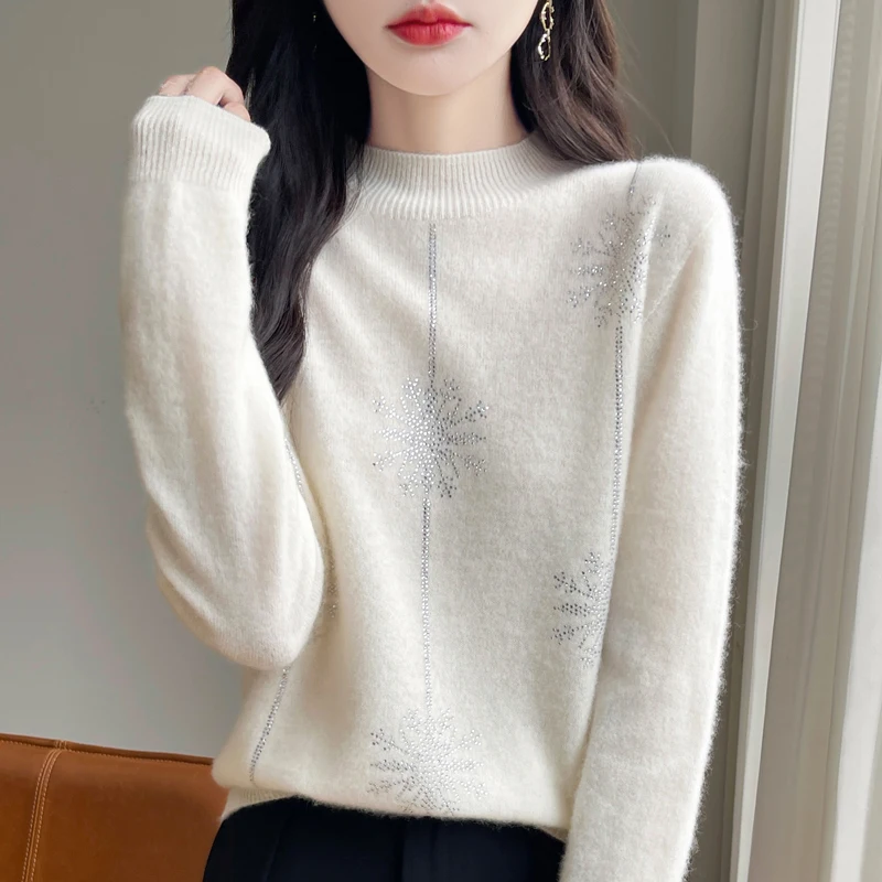 

Autumn and Winter Women‘s Sweater Long Sleeve Knitwear Appliques Thick&Loose O-Neck Floral Pullover Tops Female clothing