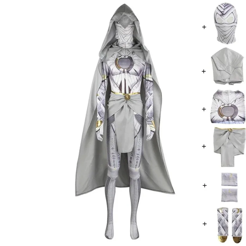 

Marc Spector Moon Knight Mister Cosplay Costume Movie Werewolf By Night Man Of Wolf Cloak Jumpsuit Halloween Superhero Suit