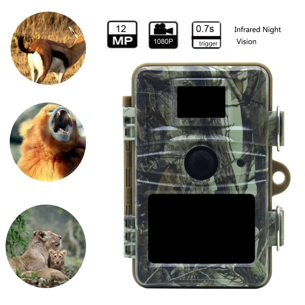 

Tensdarcam Wildlife Hunting Camera HD 12MP Photo Trap Night Vision Waterproof IP66 Digital Hunter Trail Cam Recoder RD1005