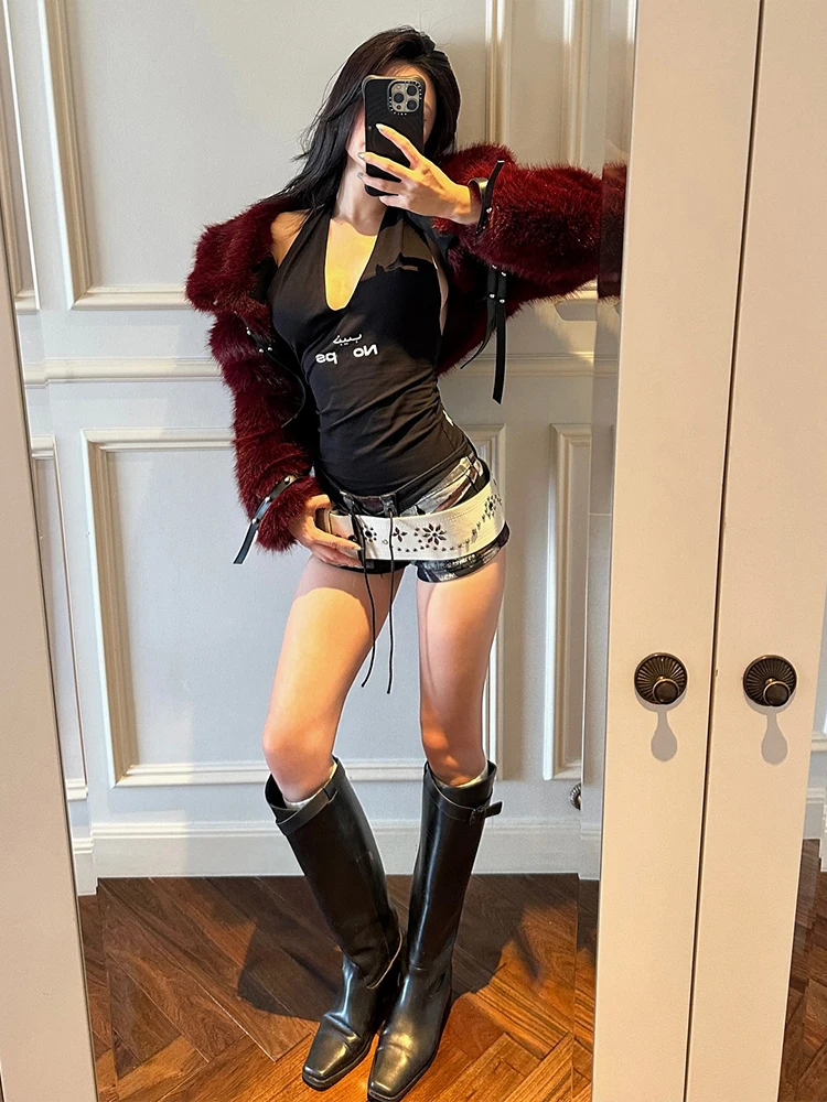 เสื้อโค้ทขนสัตว์สไตล์ฮิปสเตอร์สุดชิคสำหรับผู้หญิง แบรนด์ Nibber Coquette ให้ความอบอุ่นในฤดูหนาว แขนยาว ดีไซน์เก๋ไก๋ เหมาะสำหรับงานปาร์ตี้ สตรีทแวร์ แฟชั่นพื้นฐาน