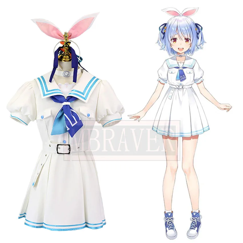 

VTuber Hololive Peko Usada Pekora Dress Summer Clothing Navy Uniform Cosplay Costume Halloween Christmas Party Custom Made