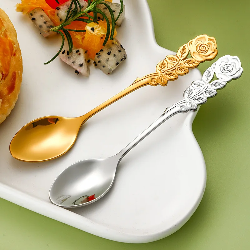 

2piece retro palace coffee spoon 2-piece set of ice cream jam dessert spoons zinc alloy coffee spoons ableware, kitchen utensils