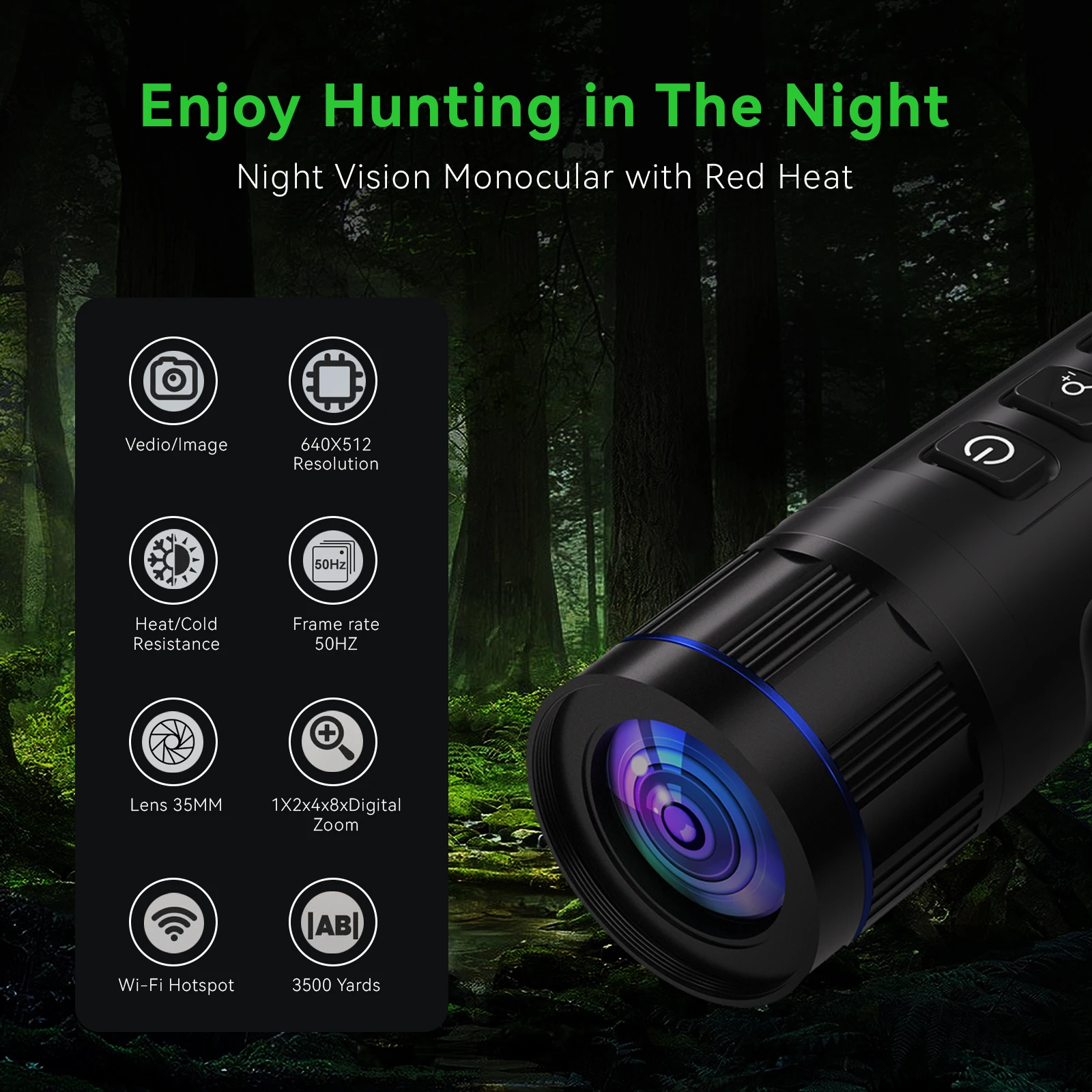 CE-6 Mini  640*512 Thermal Imaging Scope Infrared Night Vision Monocular 8X Zoom Micro SD Card Storage for Hunting