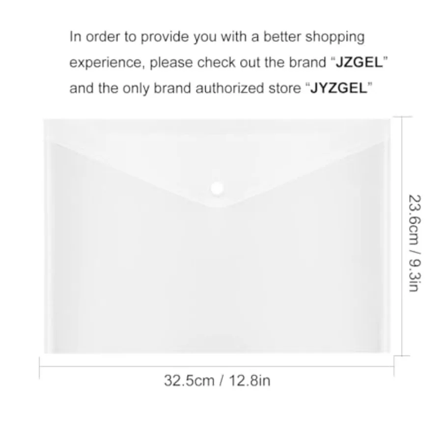 20 قطعة مغلف بلاستيكي شفاف مع زر إغلاق Sp البلاستيك مقاوم للماء مغلف مجلد ملفات مجلد شفاف للمستندات Le