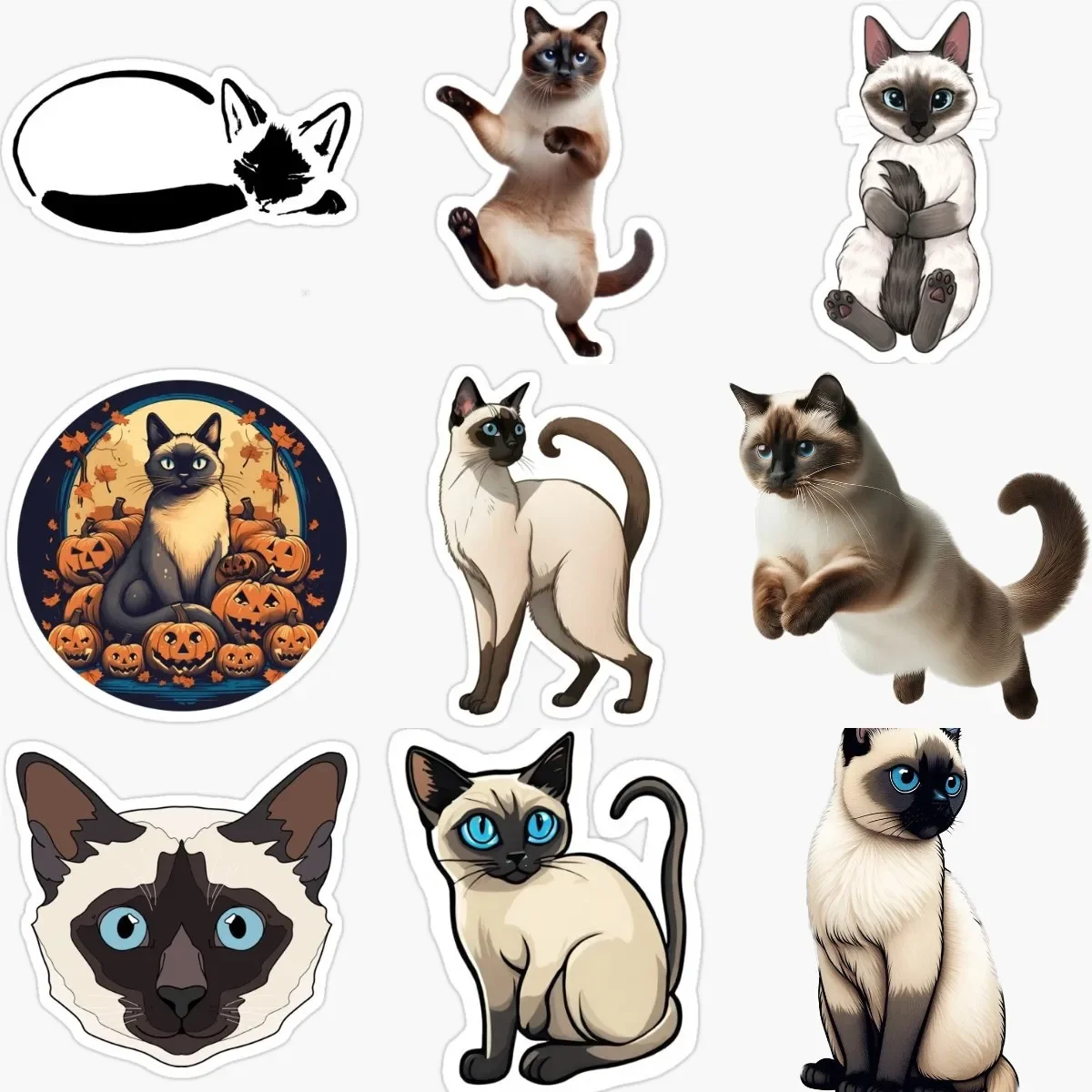 

Creative Siamese Cat Cute Pets PVC Sticker for Helmet Wall Car Van Truck Bicycle Window Motorcycle Decal Accessories