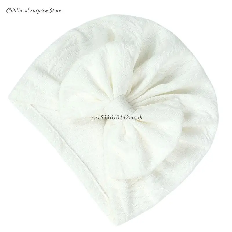 Joli bandeau Turban pour bébé, chapeau avec grand nœud décoratif, bonnet élastique, accessoires élégants pour nouveau-nés,