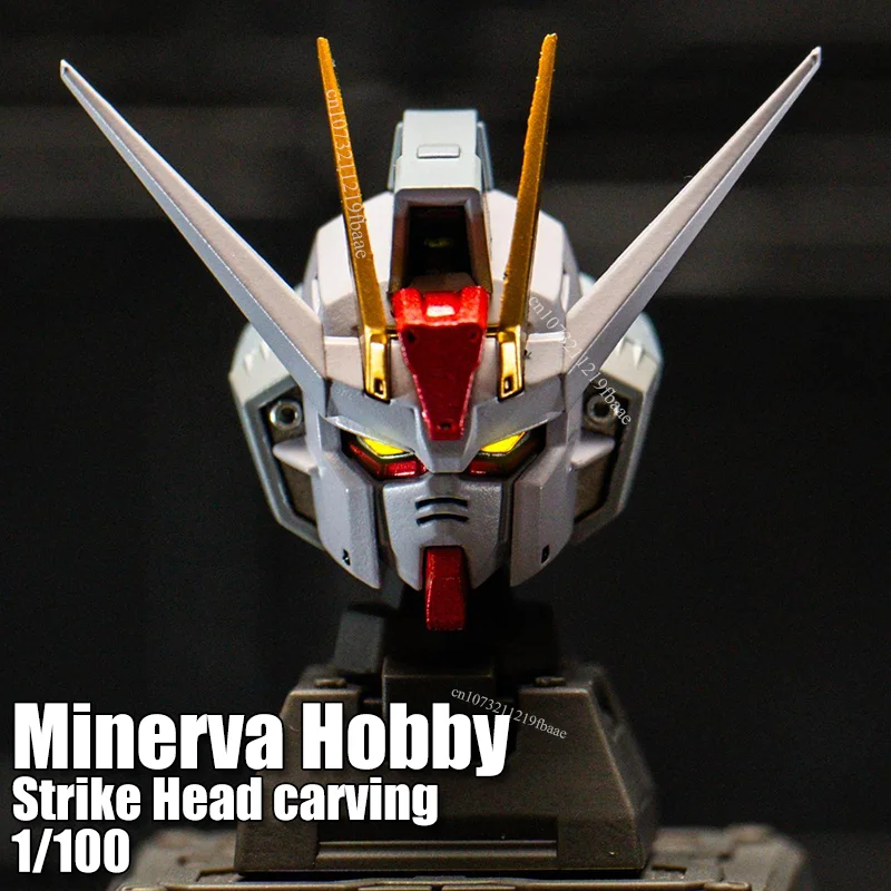 Minerva Hobby Strike Head Carving 1/100 MB GK Style GAT-X105 Kit de Montaje de Modelo, Juguetes MENG HU, Cabeza de Repuesto, Regalos Mecha