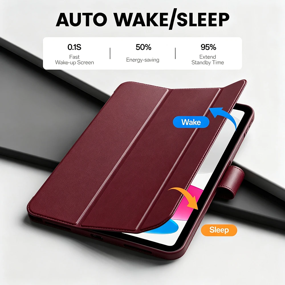 Case for iPad (A16) 11th Generation 11 Inch 2025/10th Generation 10.9 Inch 2022 Magnetic Auto Wake/Sleep Flip Smart Cover