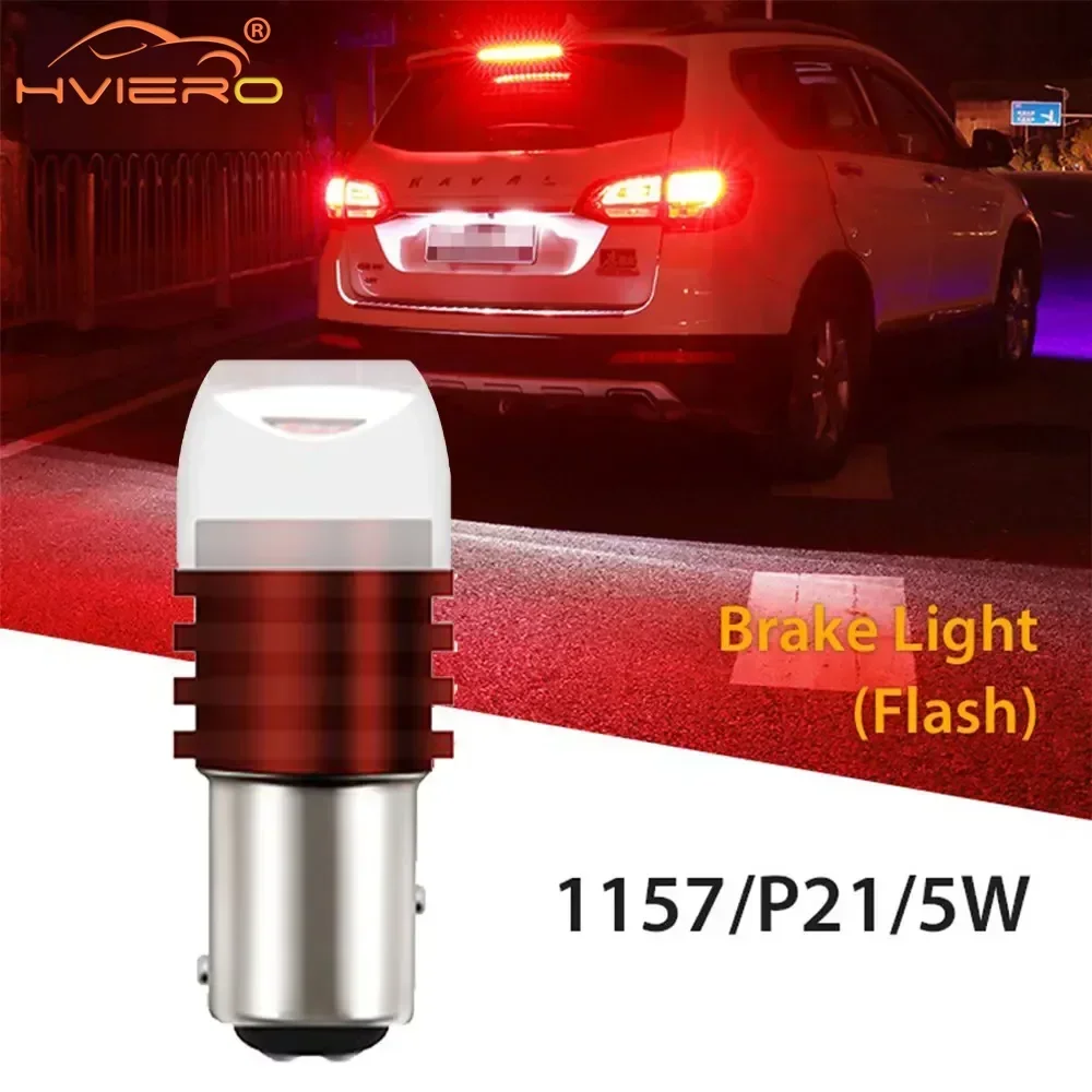 1156 BA15S P21W 1157 BAY15D Red Flash Strobe Lamp Parking Reverse LED Trunk Bulb Car Brake Turn Signal Tail Flashing Light Modif