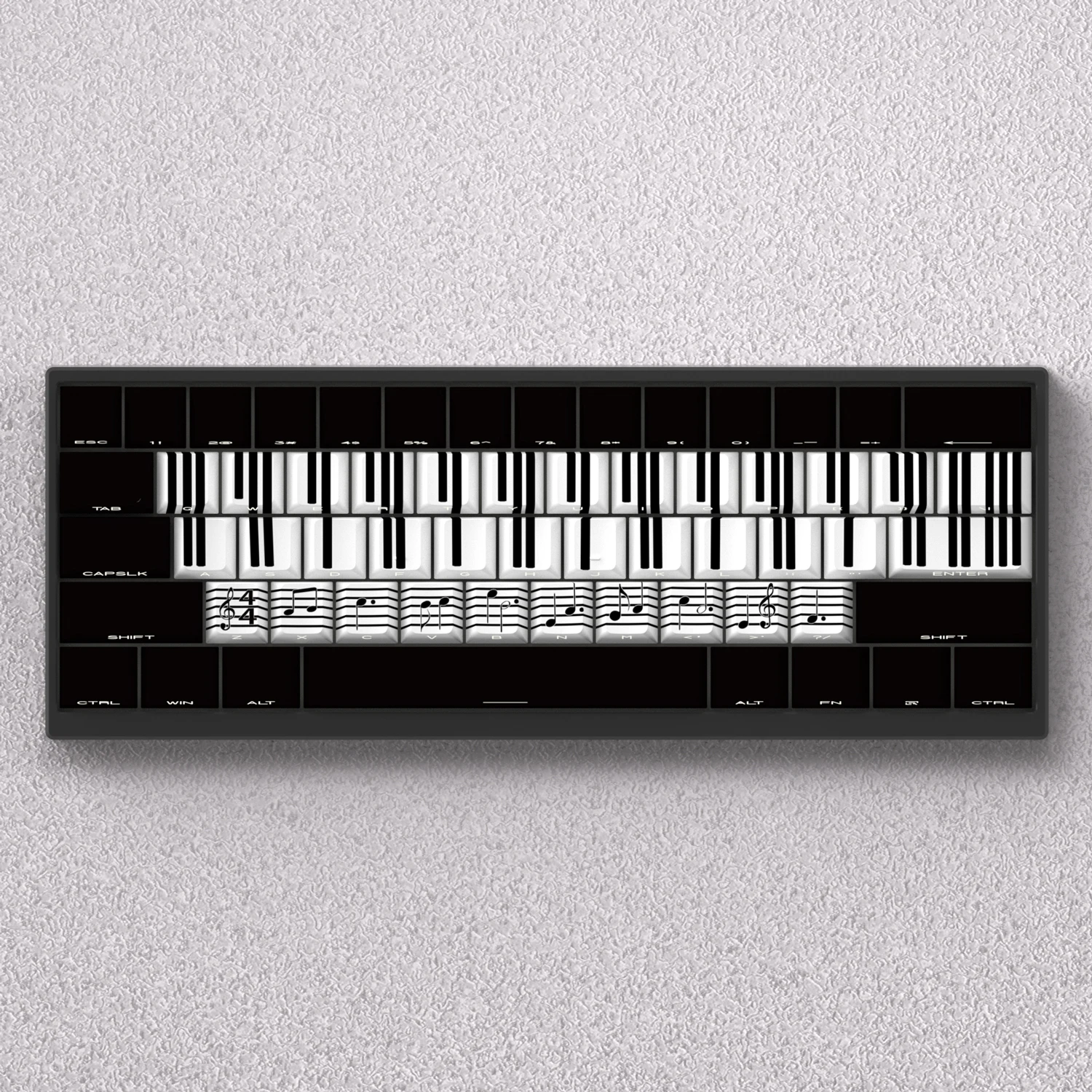 98 Keys Keycaps Castle in the Sky Piano Black White PBT Dye Sublimation Cherry Side Print Mechanical Keyboard AULA F75 Anne Pro2