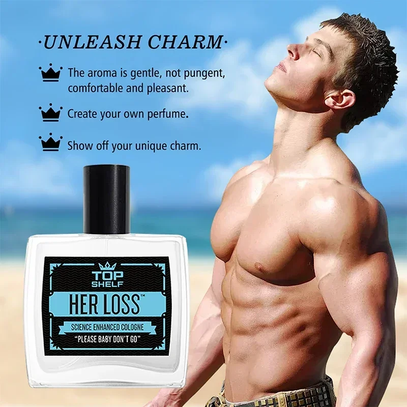 50ml masculino feromônio colônia topo herloss charme original confiança 100ml cavalheiro namoro atrair mulher tentação perfume duradouro